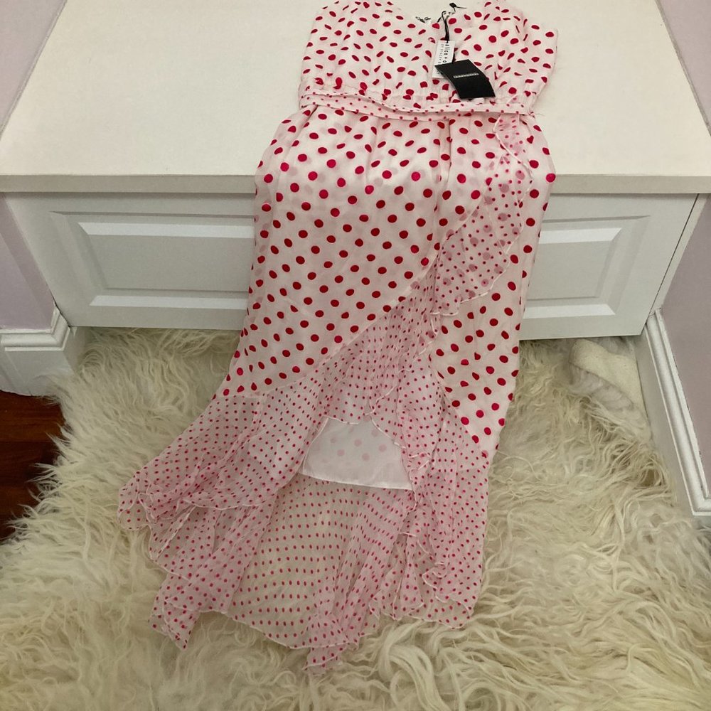 ALICE + OLIVIA Polka Dot Print Long Dress - Picture 4 of 11